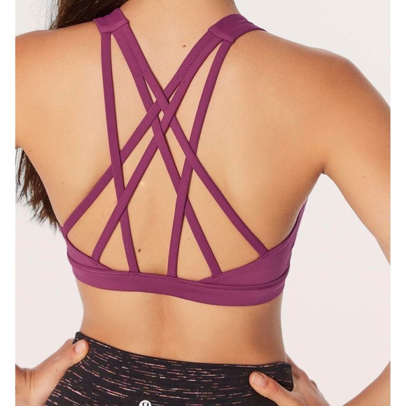 lululemon athletica Other - Lululemon Free To Be Serene Bra Deep Luxe Pink Strappy Back Size 6